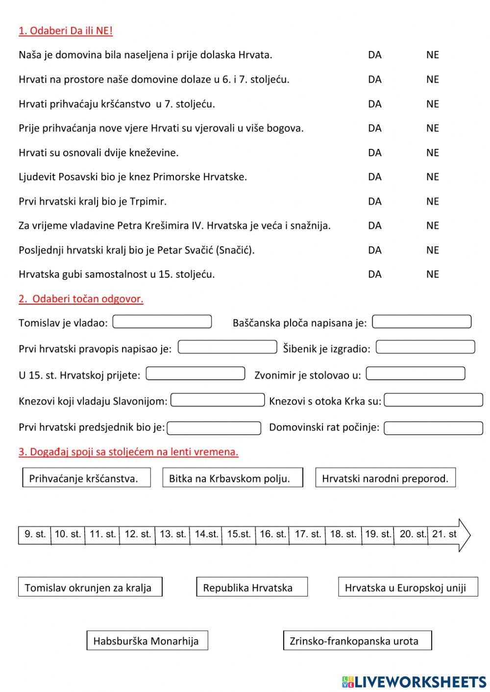 Prošlost Hrvatske Prošlost Hrvatske