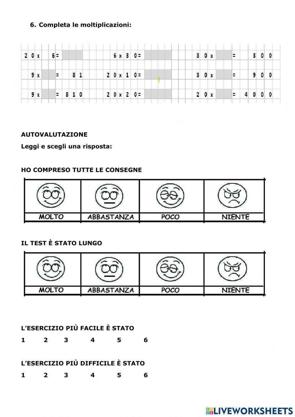Verifica: la moltiplicazione