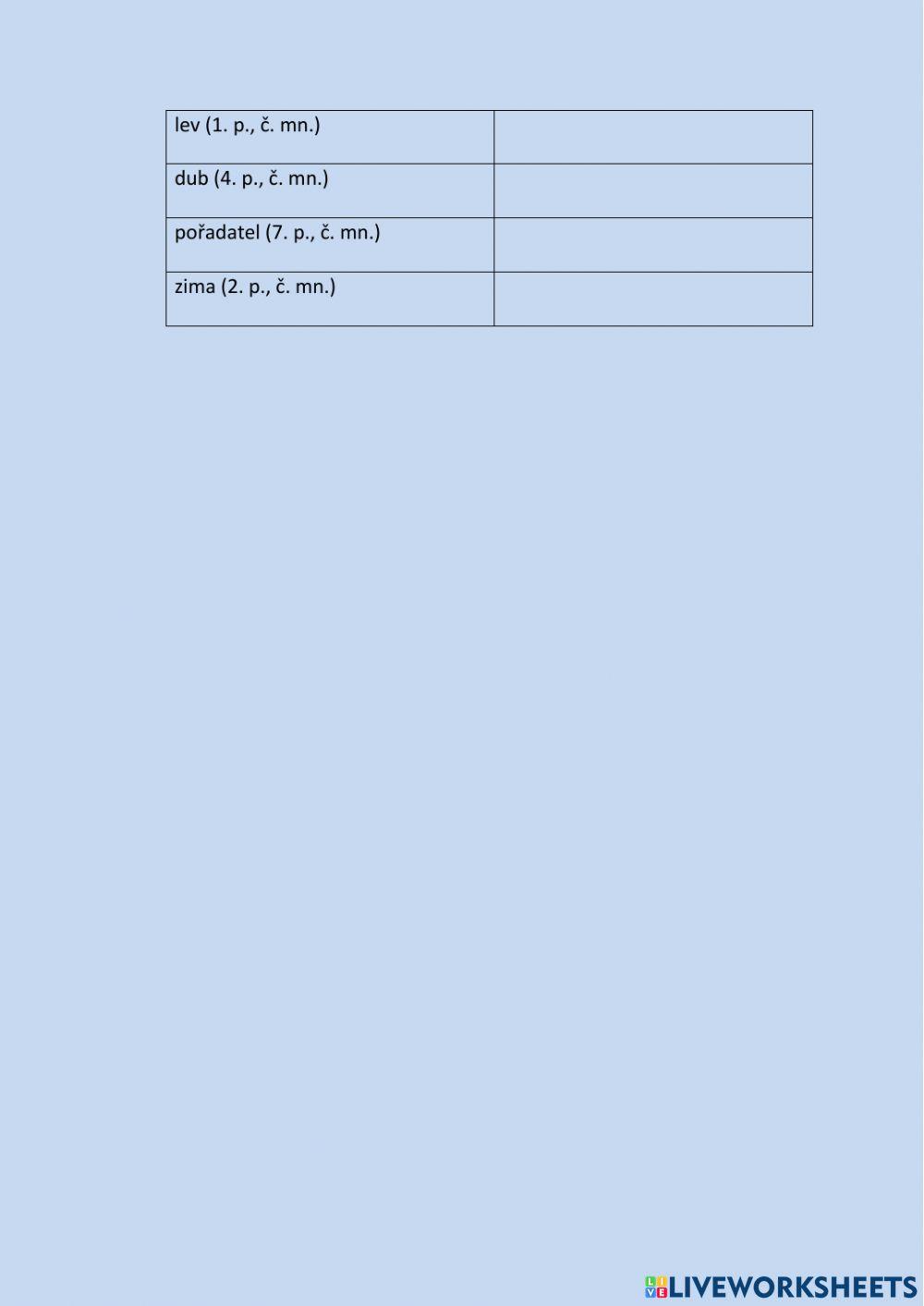 ČJ - Podstatná jména 1 - druhy