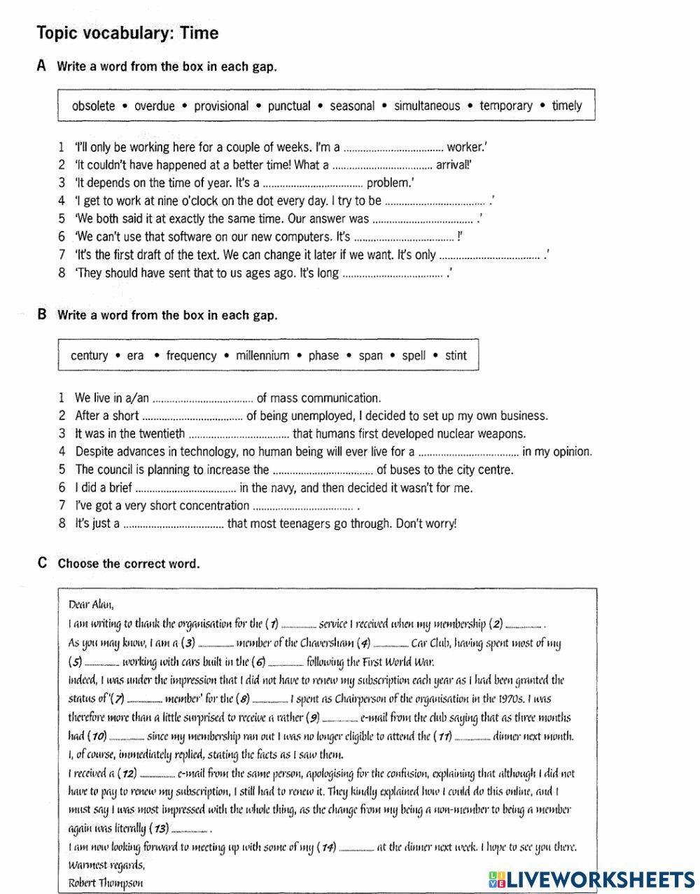 C1 ESL worksheets