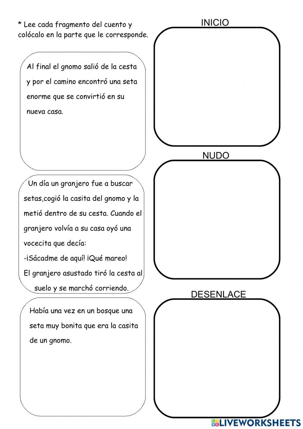 Ordena los fragmentos