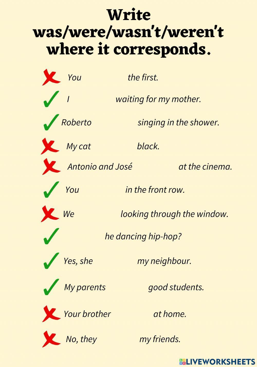 Affirmative and negative sentences