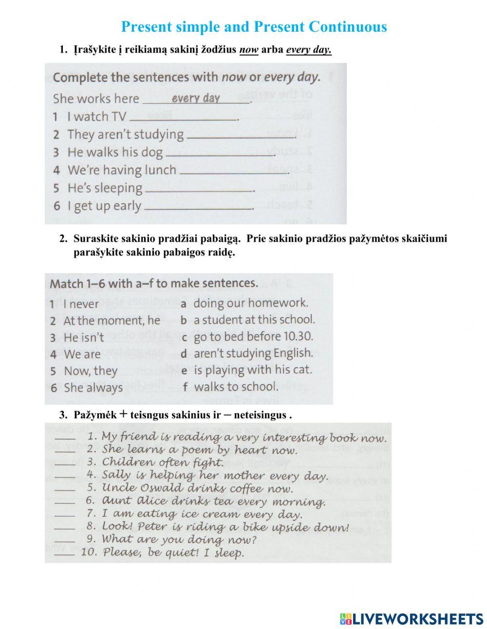 Present Simple and Present Continuous