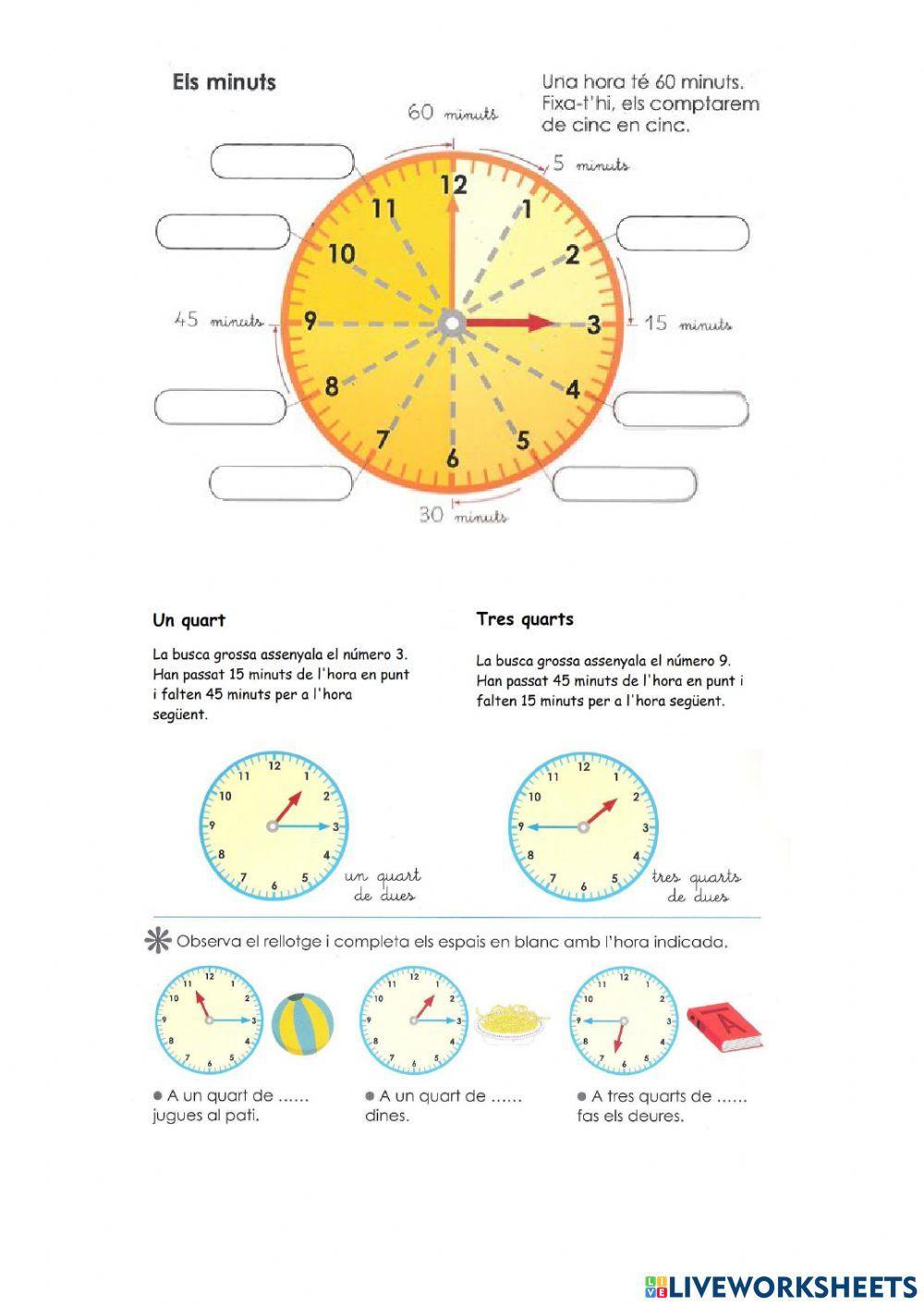 Les hores i els minuts