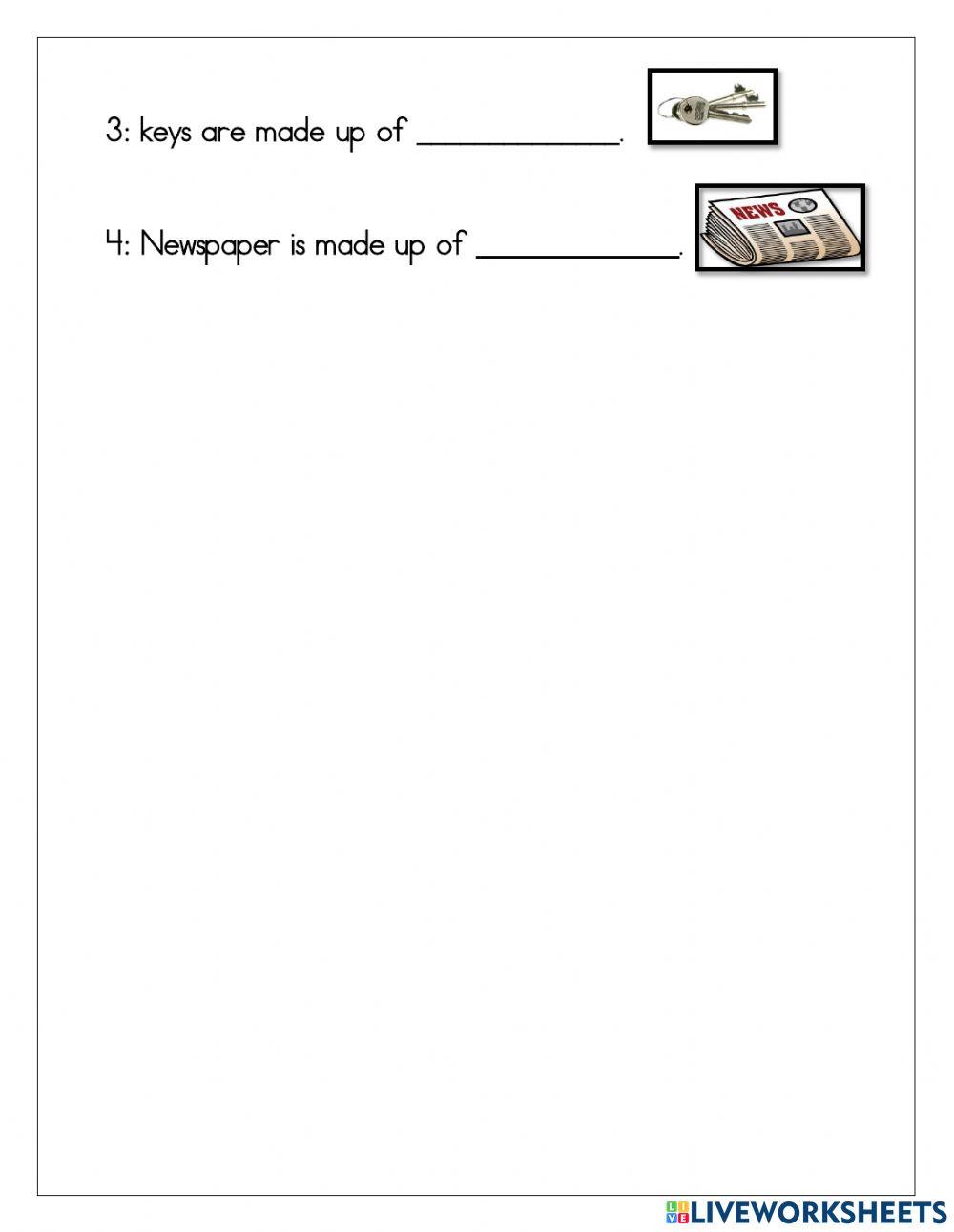Science day 1 live worksheet material