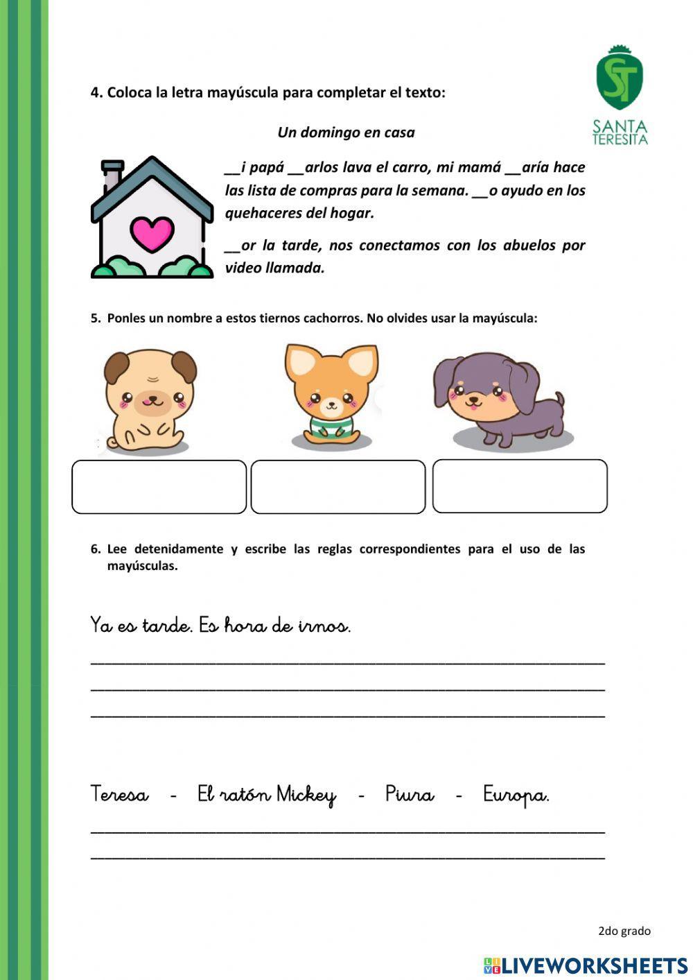 Uso de las mayúscula y el punto