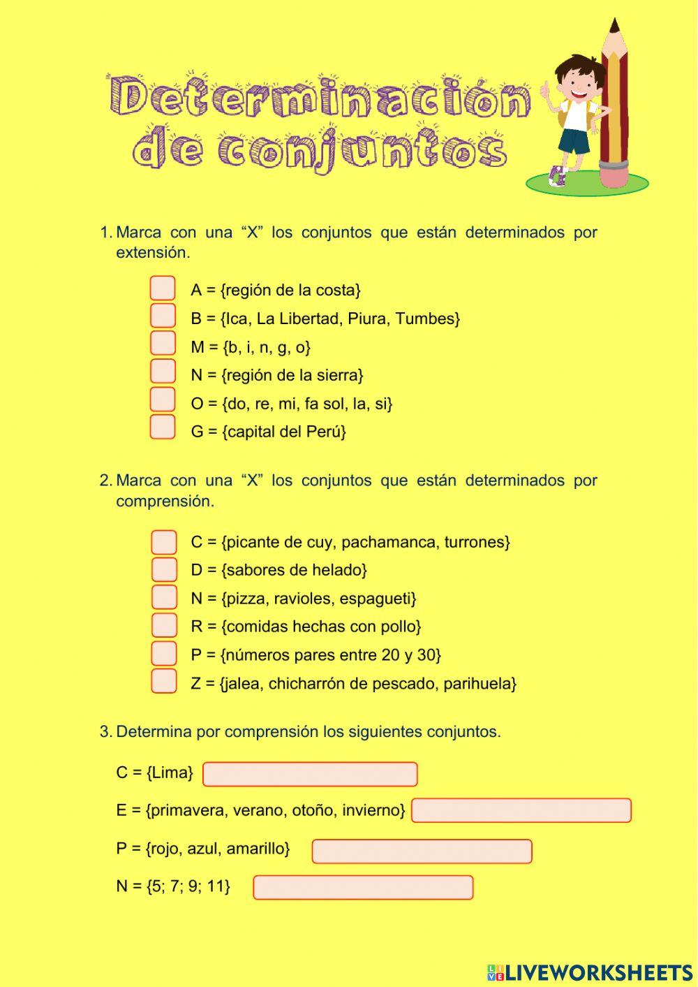 Determinación de conjuntos