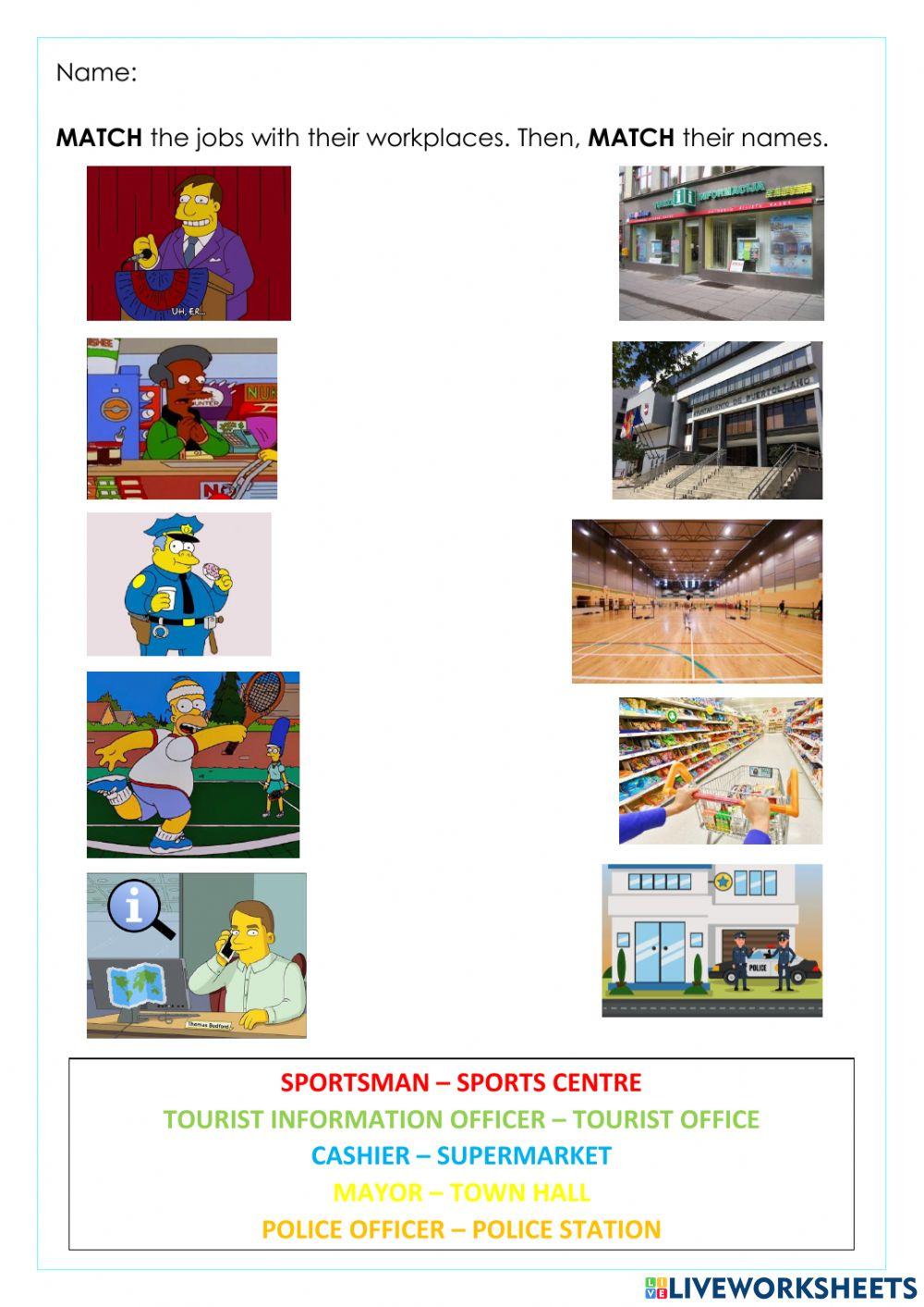 Exam: Jobs and workplaces, who-where-which, Tv studio