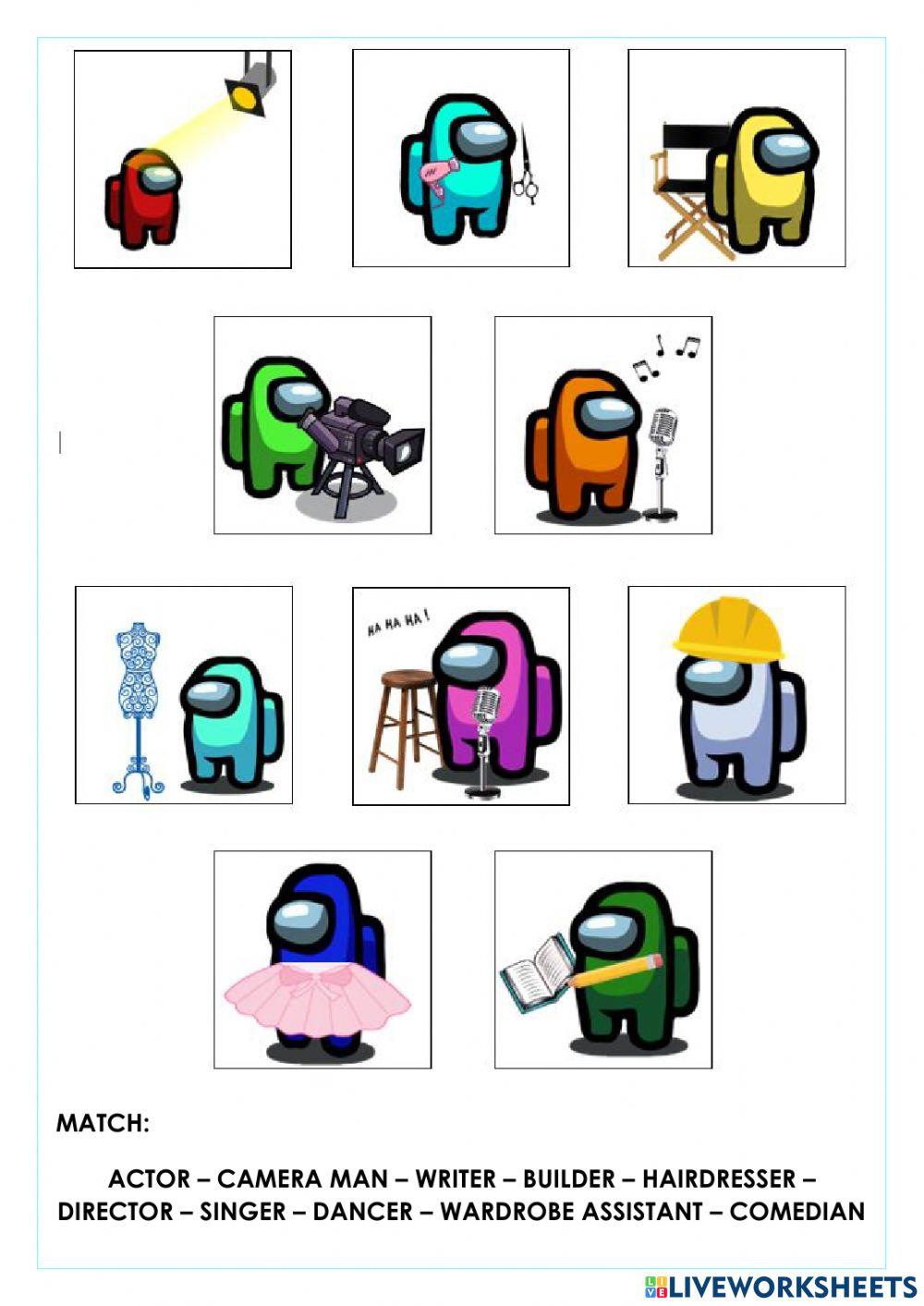 Exam: Jobs and workplaces, who-where-which, Tv studio