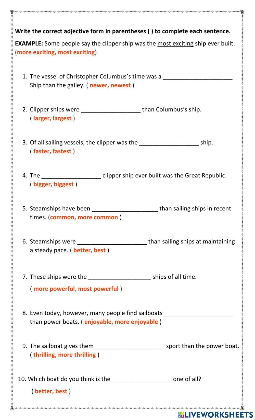 Adjectives that Compare