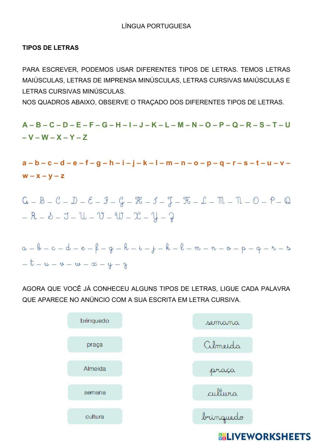 Língua portuguesa e matemática