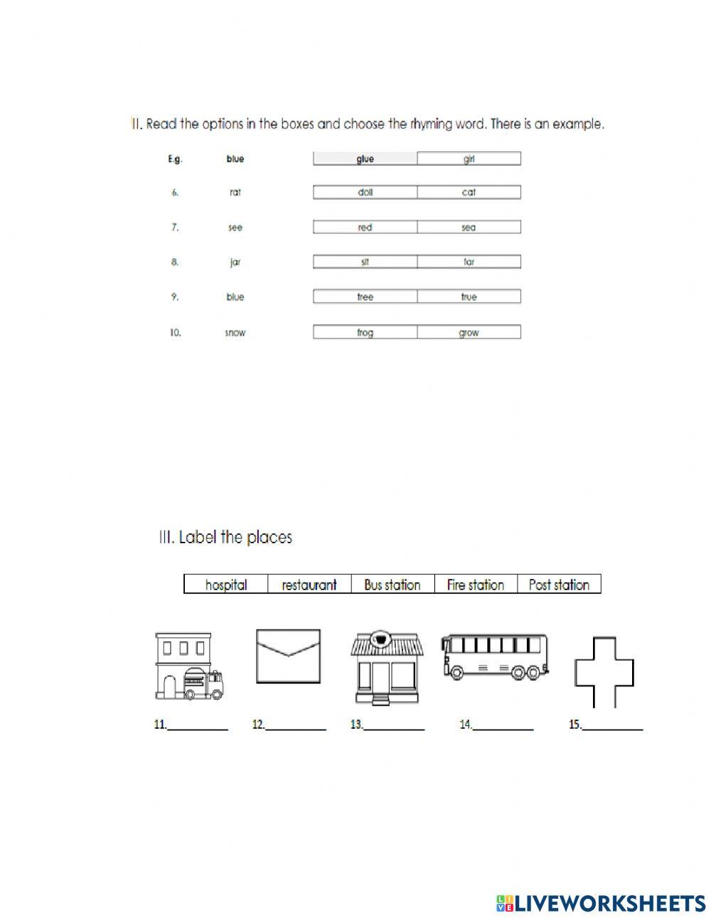 Second grade Exam P2 worksheet | Live Worksheets
