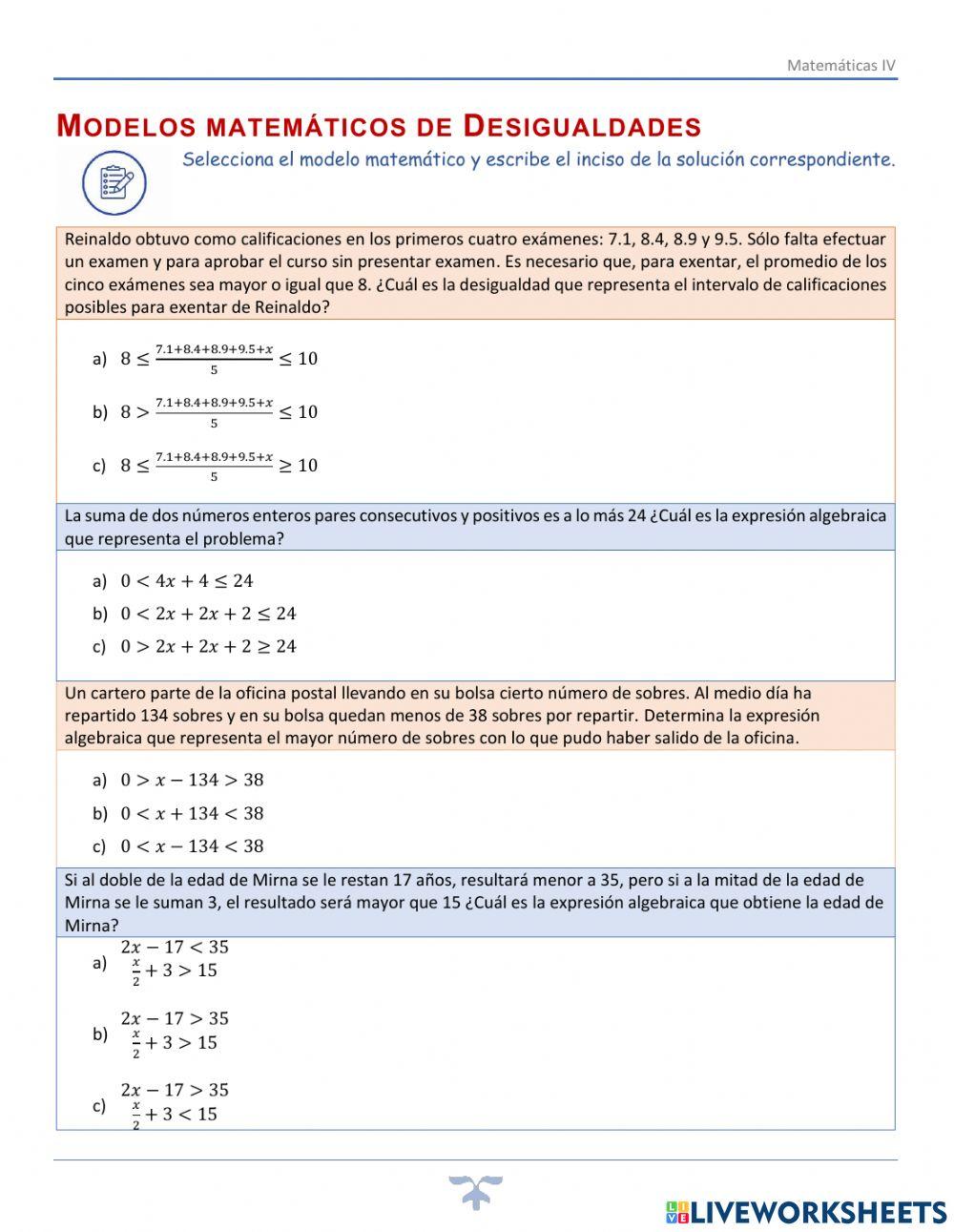 Modelos de desigualdades