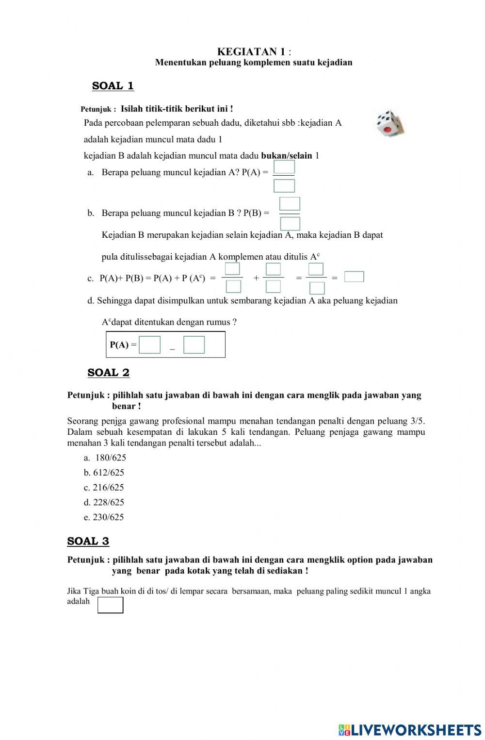 Peluang kejadian majemuk kelas xii mia-iis