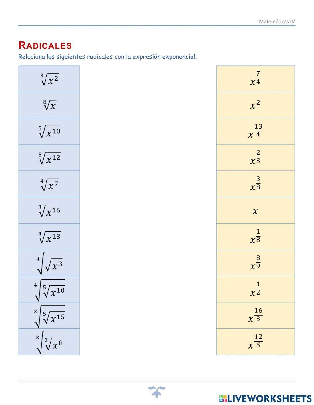 II.6.1.Radicales y potencias