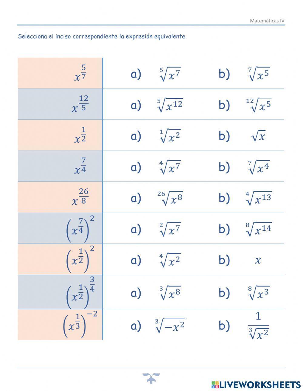 II.6.1.Radicales y potencias