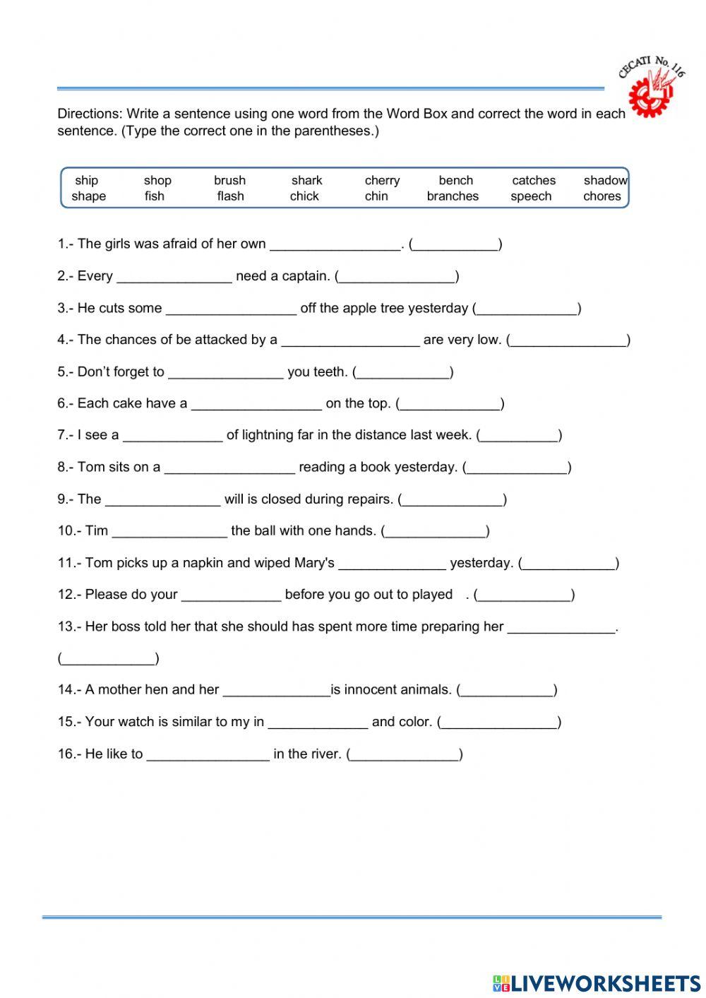 Consonant Pair SH & CH