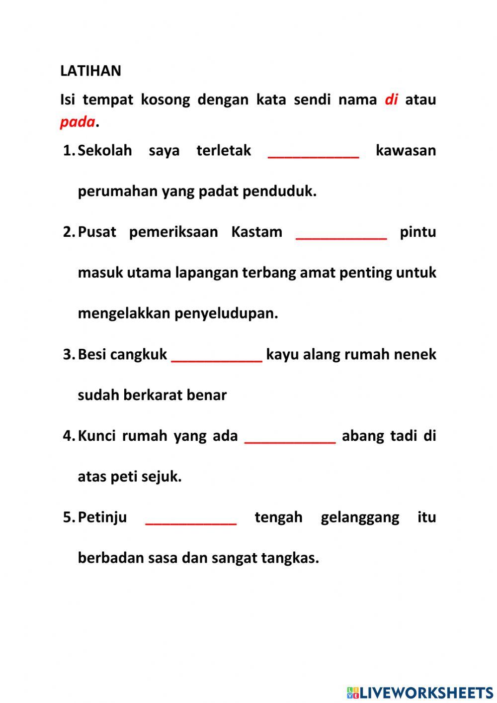 5.1.4 KATA SENDI NAMA di DAN pada