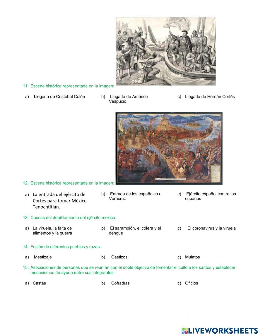 Examen de Historia 2° de Secundaria Segundo Periodo