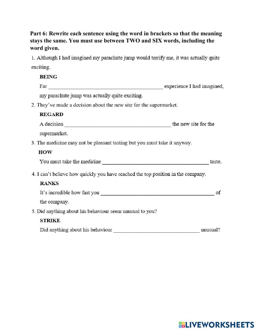 Gifted Students Test 3 worksheet Live Worksheets
