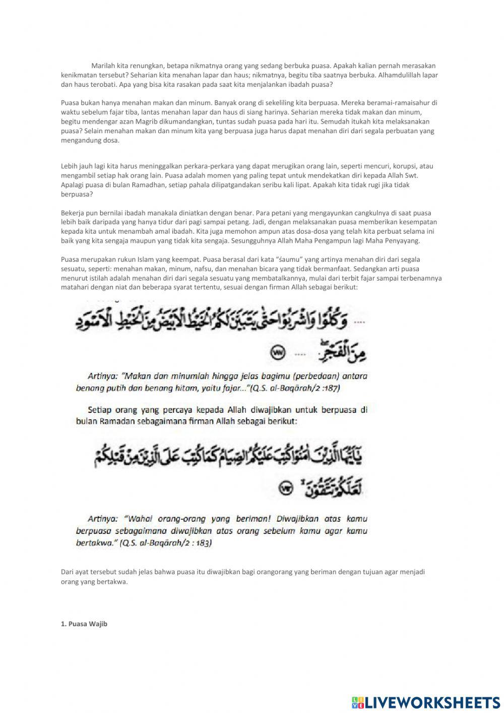 Ibadah Puasa Membentuk Pribadi yang Bertakwa