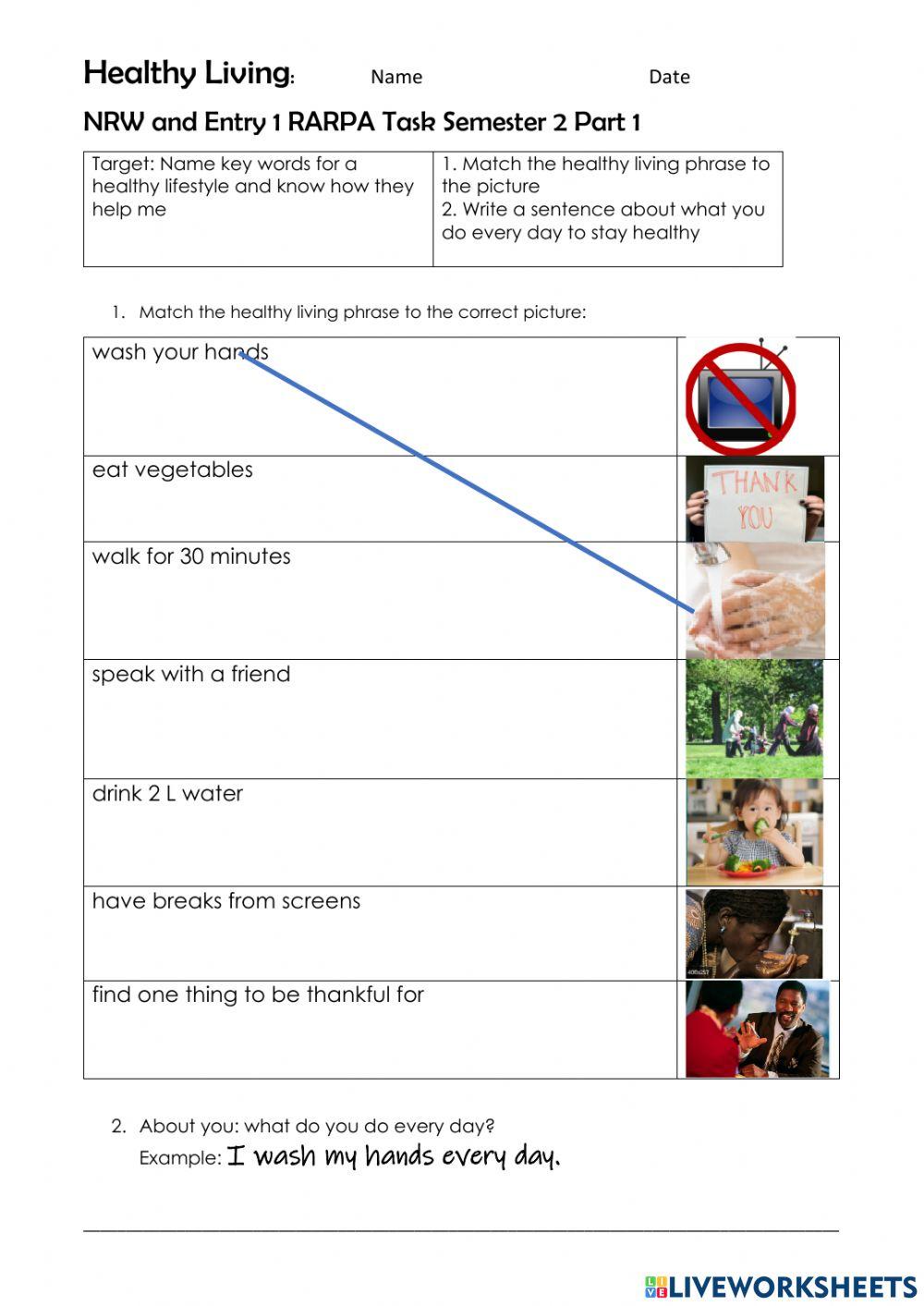 New e1  healthy living targets