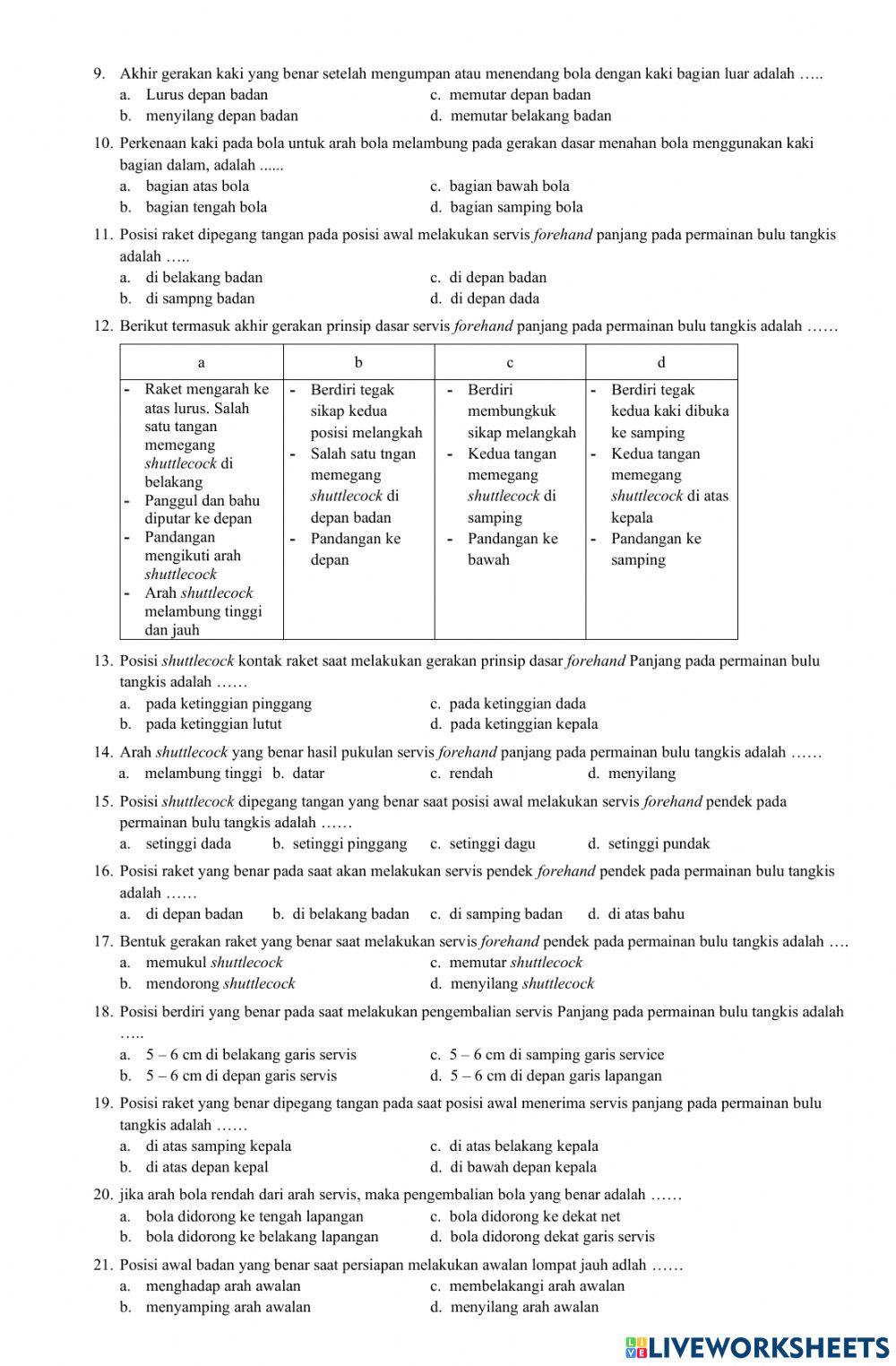 PTS PJOK Semester 2 Tk. 8