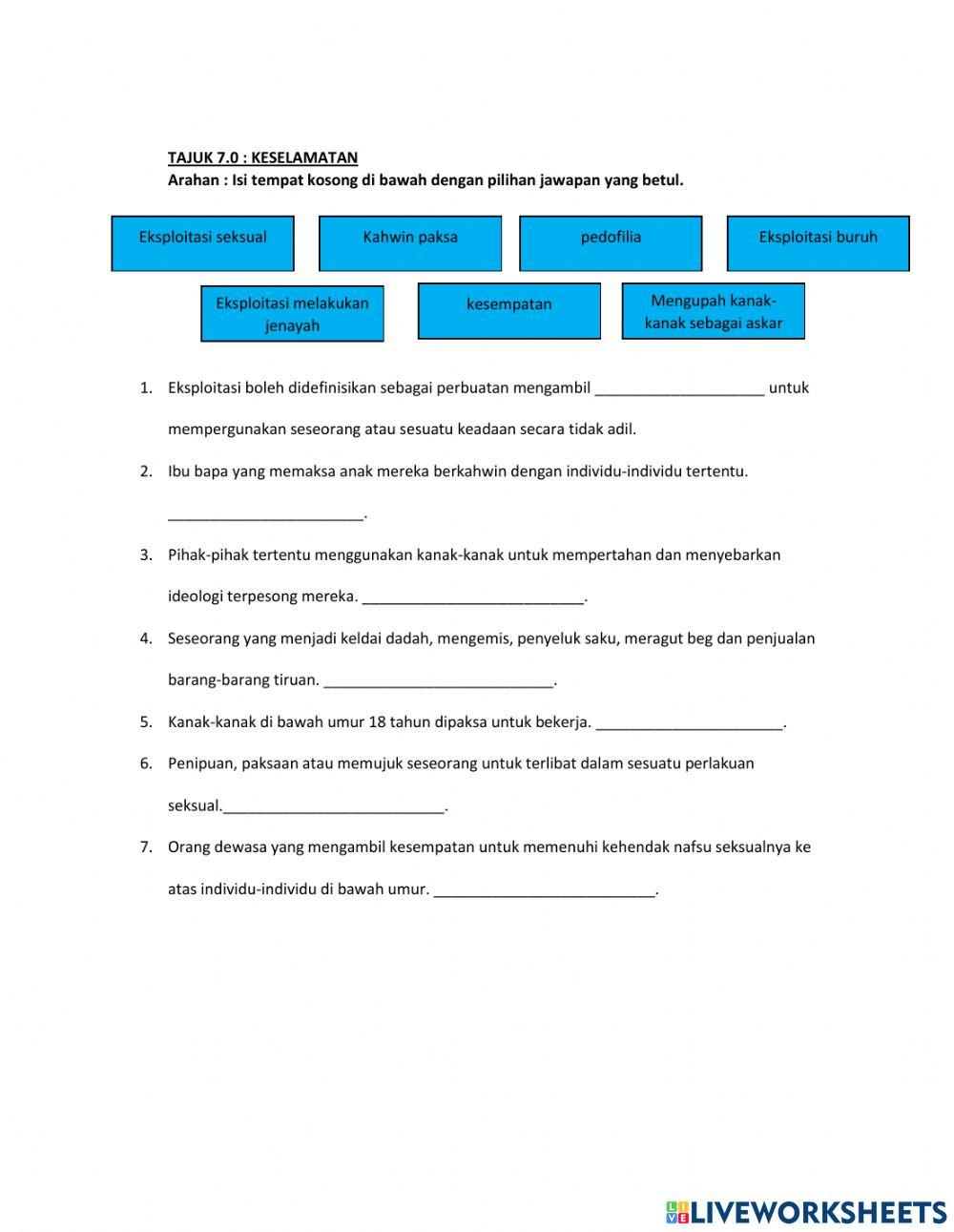 Latihan pengukuhan pjpk tingkatan 3