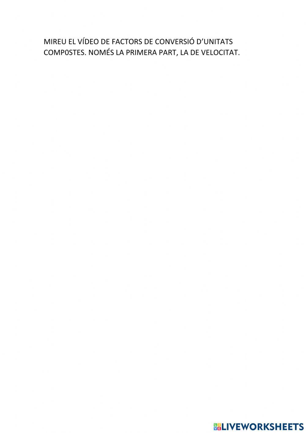 Factors de conversió d'unitats compostes