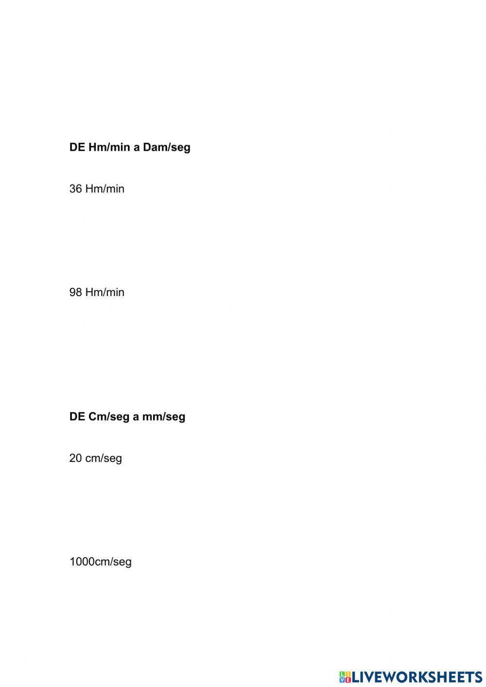 Exercici factors de conversió d'unitats compostes