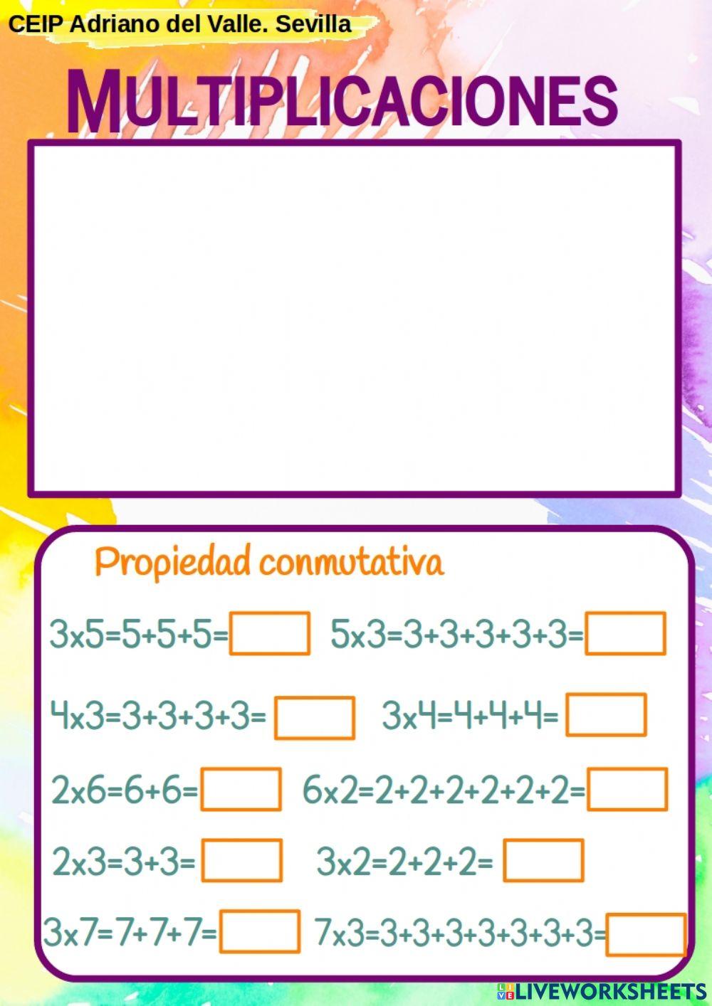 Conmutativa de la multiplicación
