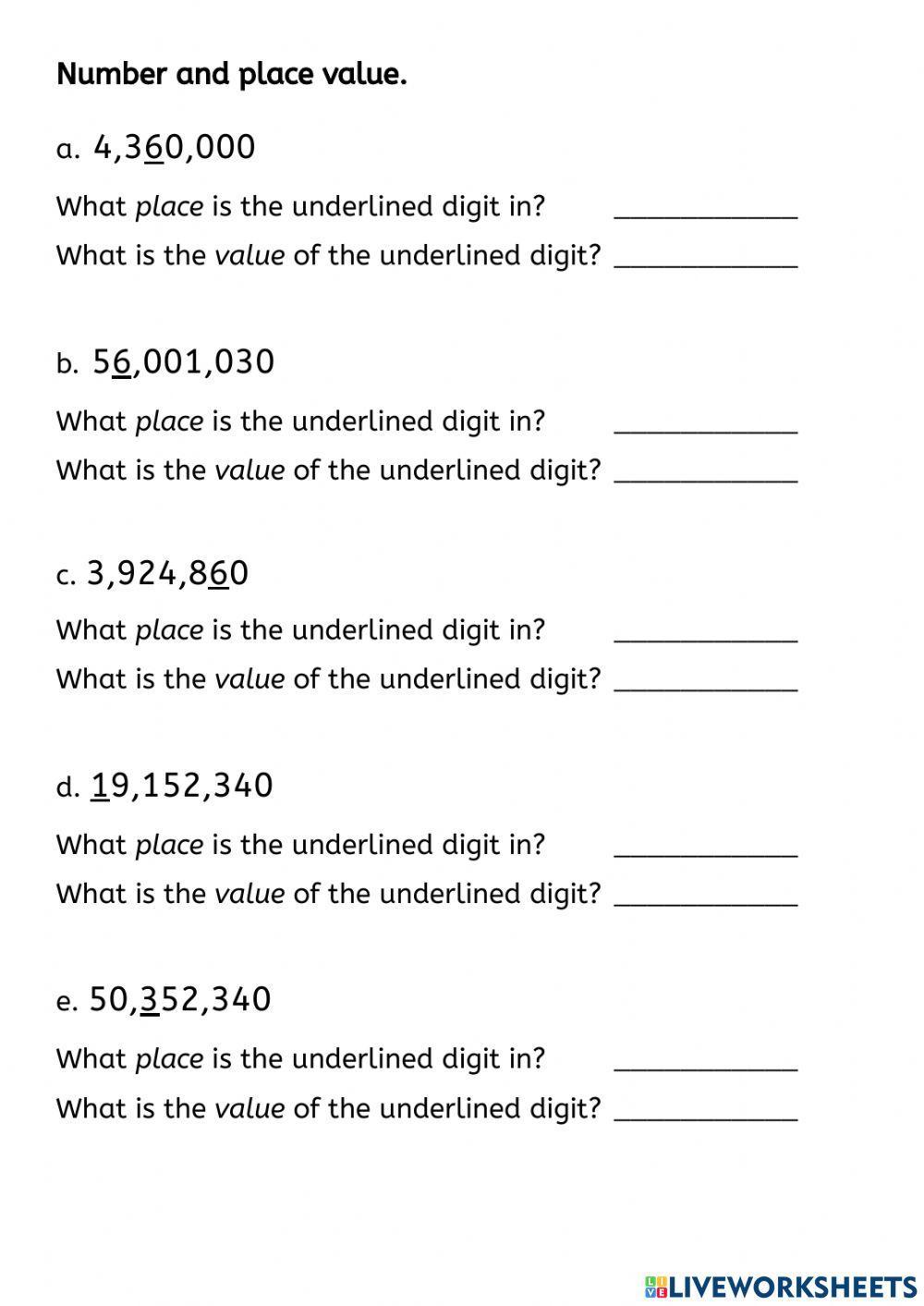 Place Value online exercise for Grade 5-6 | Live Worksheets place-value-online-exercise-for-grade-5-6-live-worksheets
