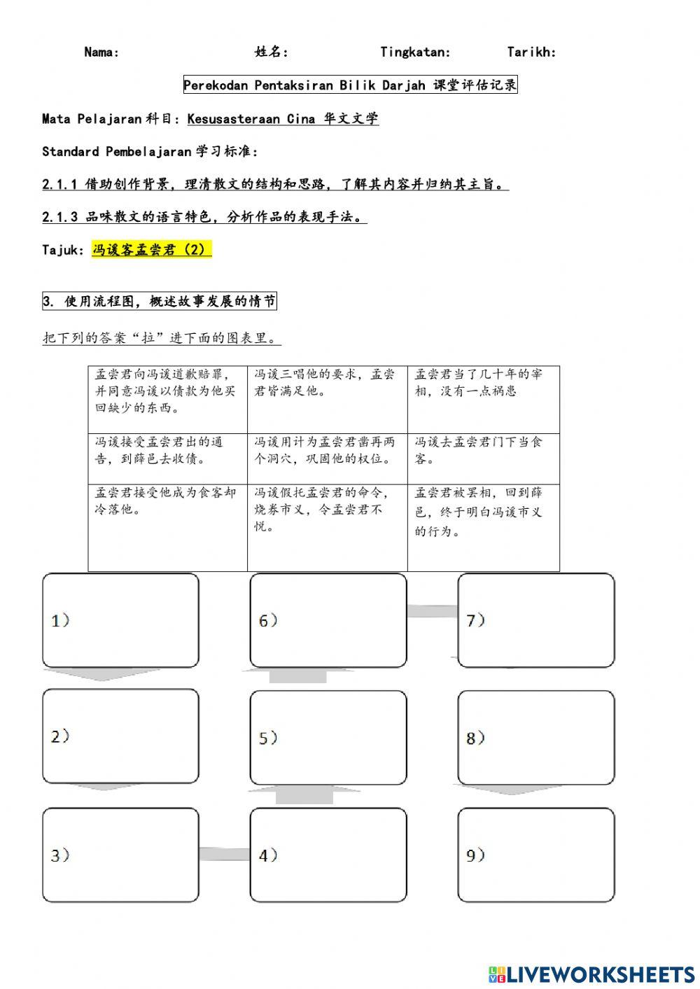 冯谖客孟尝君（2）