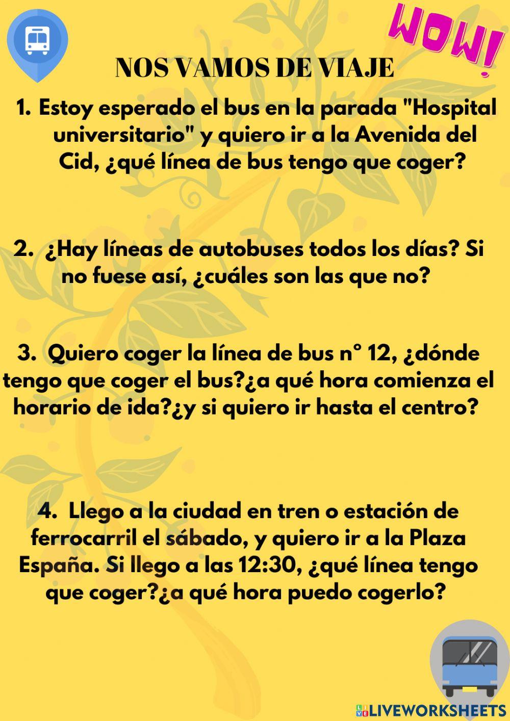 Nos vamos de viaje interactive worksheet | Live Worksheets