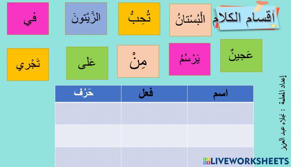 أقسام الكلم