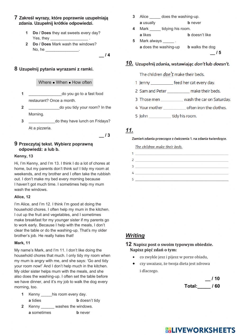 Brainy 5 Unit 4 Test