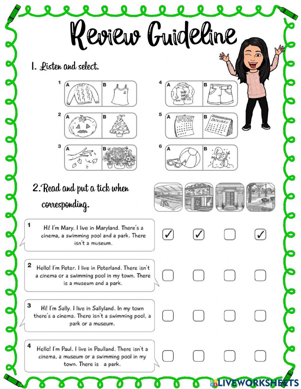 Review Guideline - 5th grade