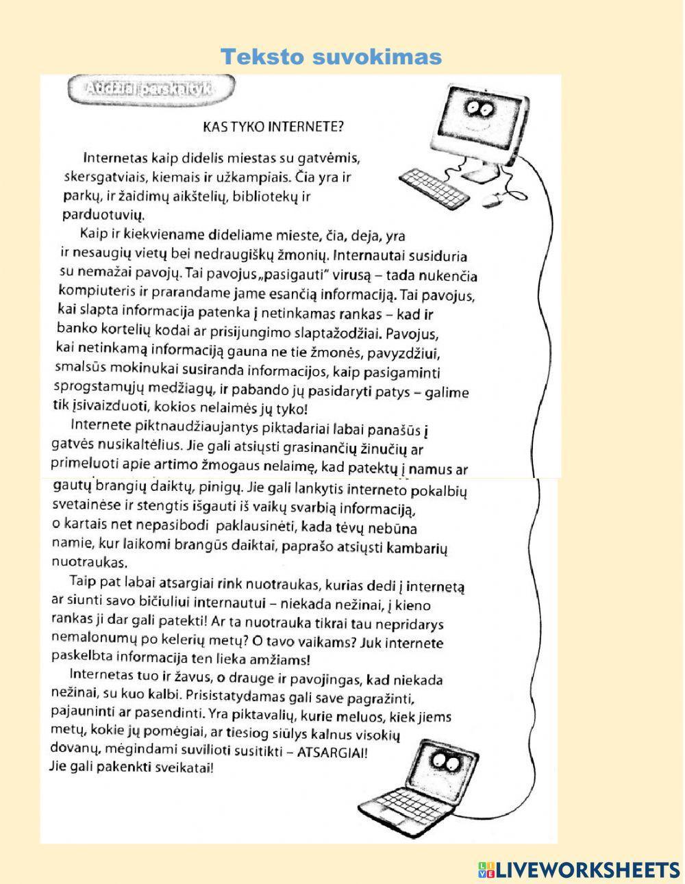 Lietuvių k.Teksto suvokimas