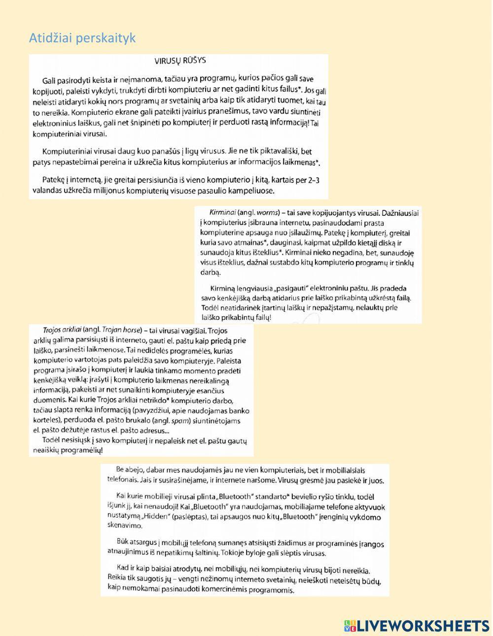 Lietuvių k.Teksto suvokimas