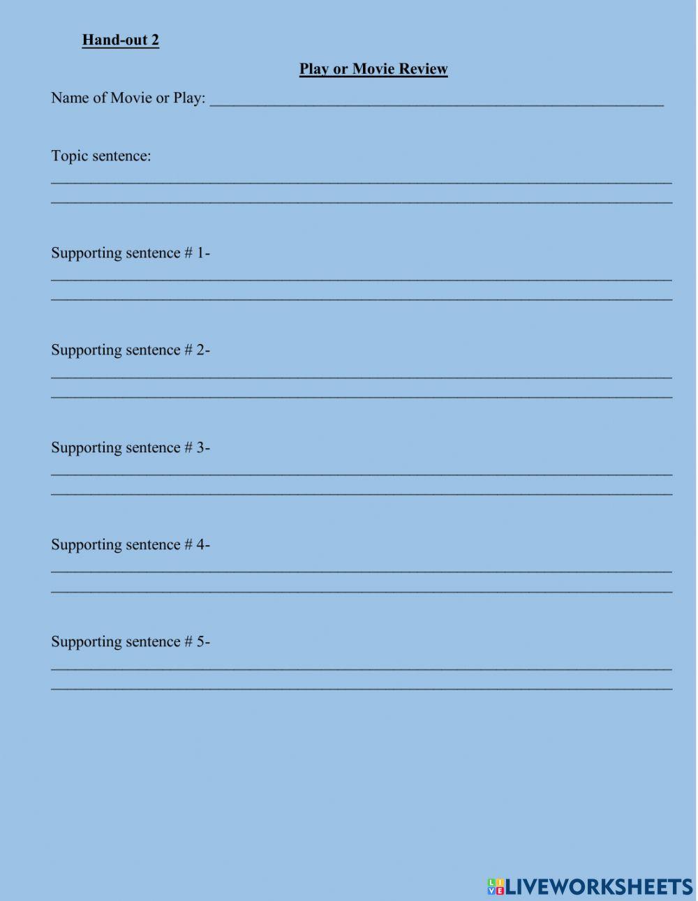 Grade 8 writing project - Film Review -