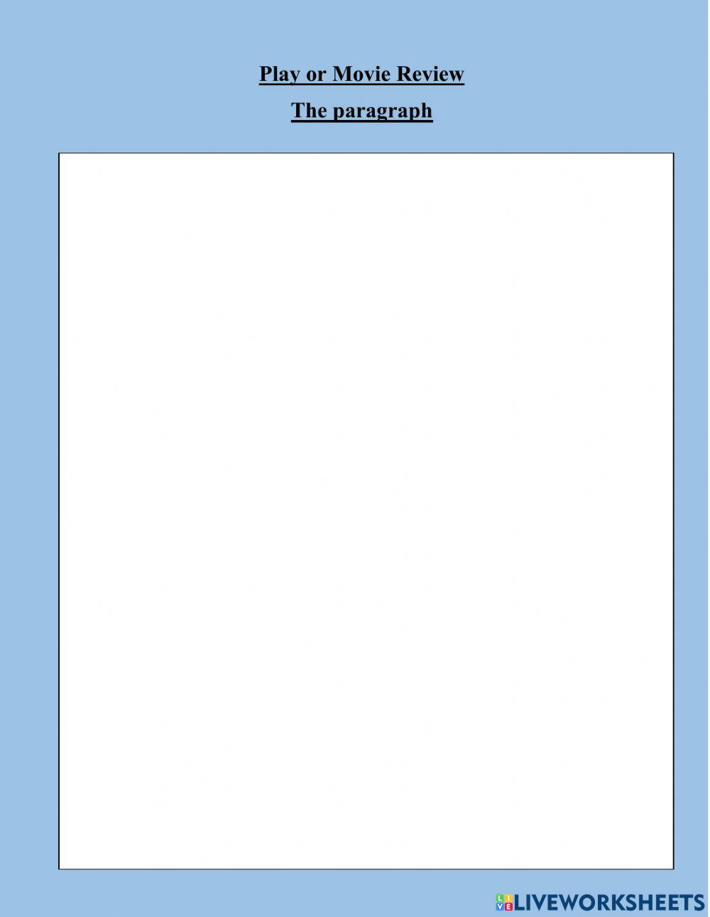 Grade 8 writing project - Film Review -