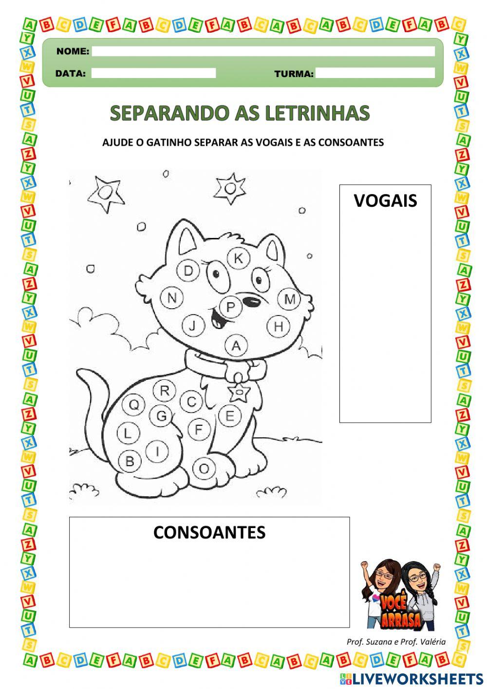 Separando as Letrinhas