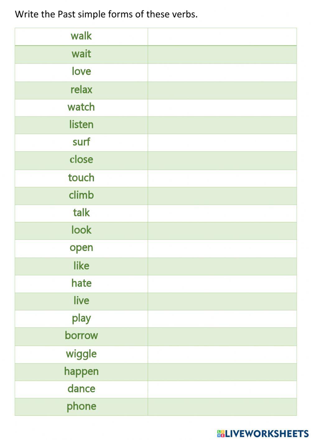 Past simple - Regular verbs