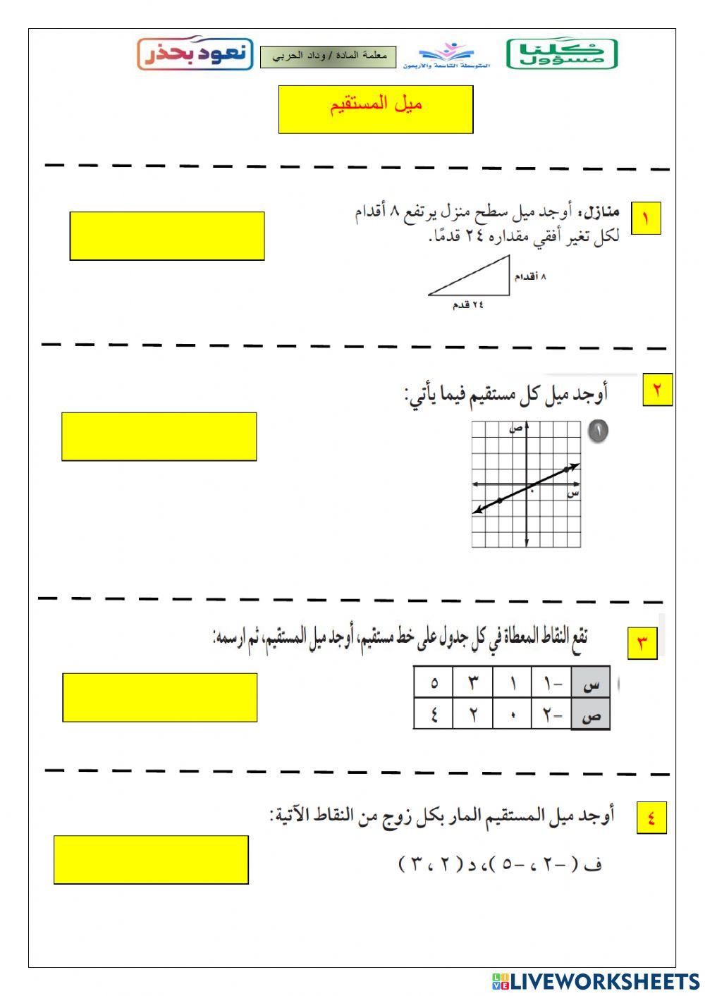 ميل المستقيم