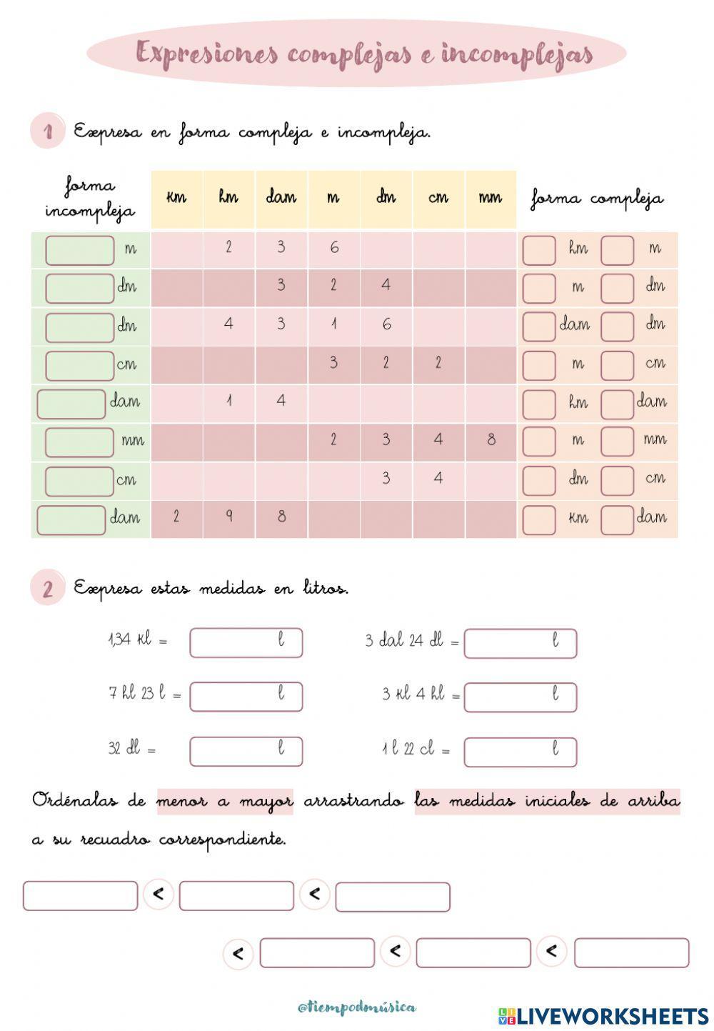 Expresiones complejas e incomplejas