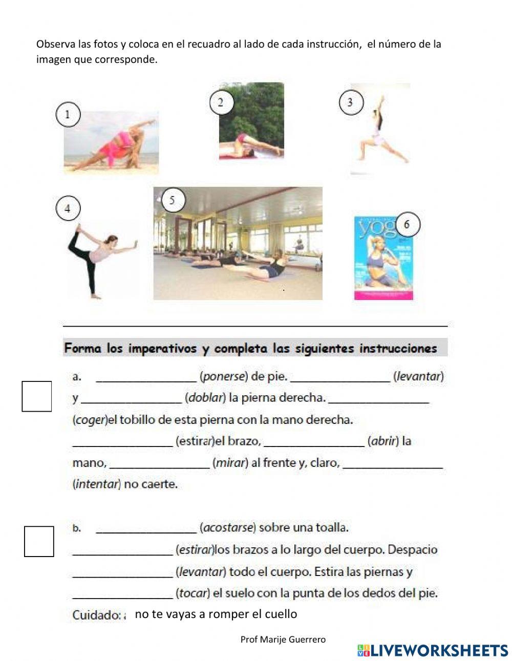 Verbos en imperativo 5to