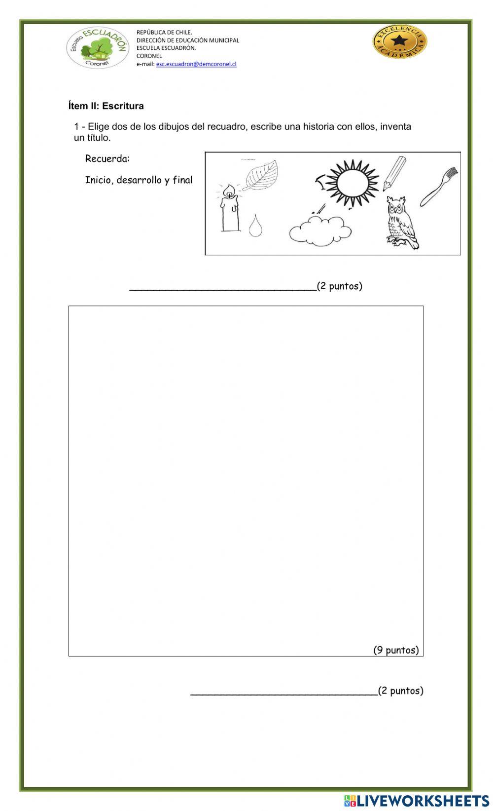 Evaluación diagnóstica 3°A
