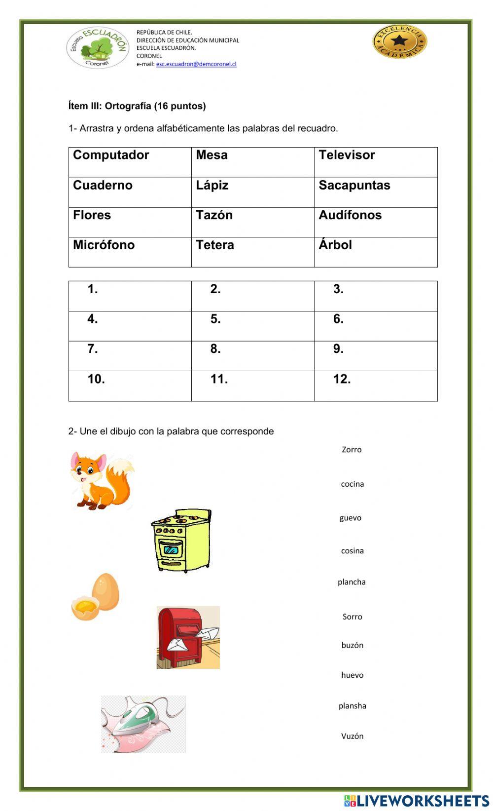 Evaluación diagnóstica 3°A