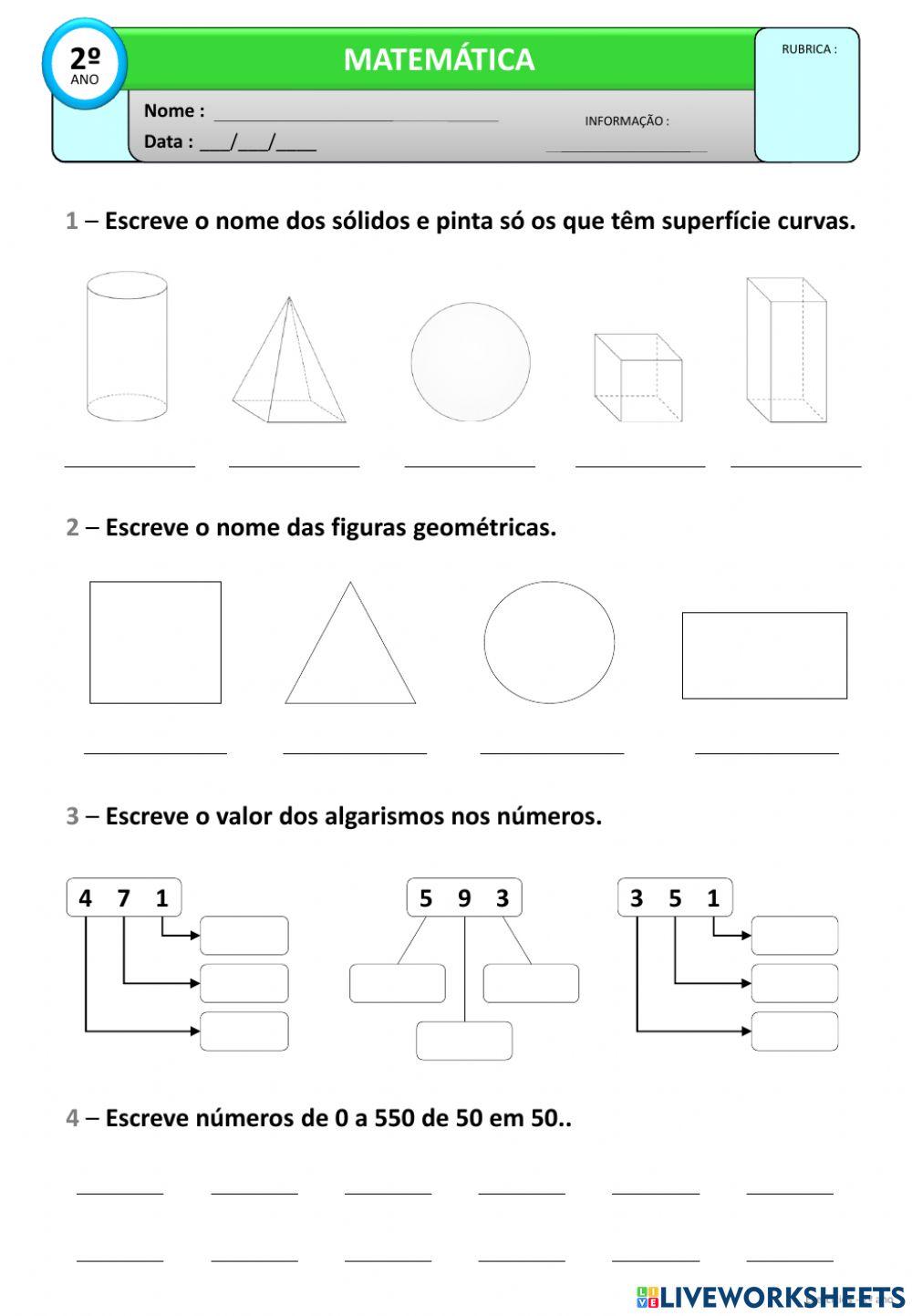 Sólidos e figuras geométricas 