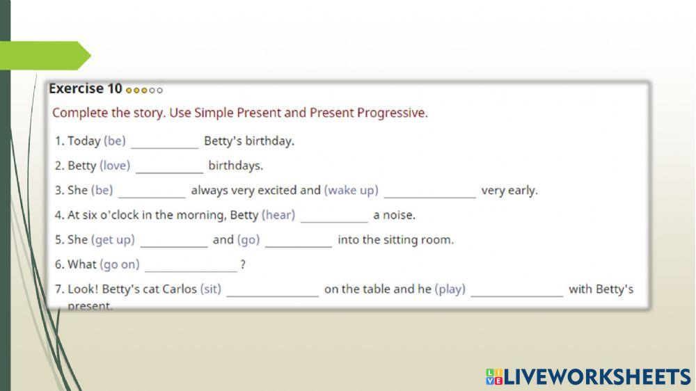 Simple present vs continuous review